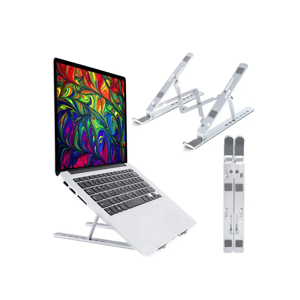 LaptopMetal Folding Stand - Portable, Adjustable, Sturdy, Lightweight, Ergonomic, Aluminum,
Compact, Versatile, Durable, Work Anywhere