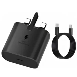 25w Travel Adapter 1m C2c Cable Black 3 Pin
