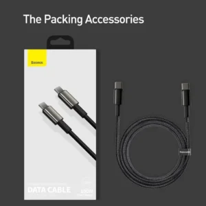 Tungsten Gold Fast Charging Data Cable Type-C to Type-C 240W 2m | Black