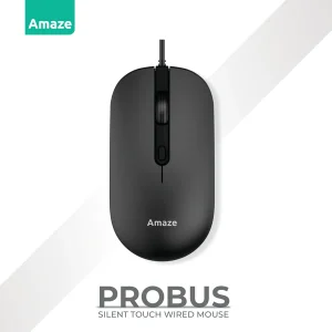 A704 Probus Silent Touch Wired Mouse – Black – BIS