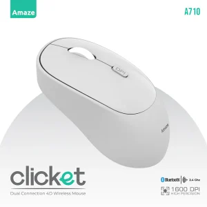 A710 Clicket Dual Wireless Mouse – White – BIS