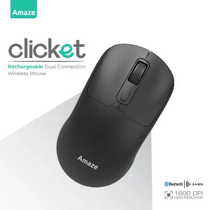 A712 Clicket Dual Wireless Rechargeable Mouse – Black – BIS