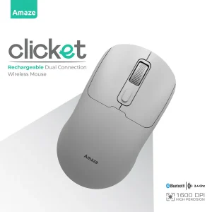 A712 Clicket Dual Wireless Rechargeable Mouse – White – BIS