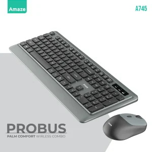 A745 Probus Palm Comfort Wireless Keyboard & Mouse Combo – Black – BIS