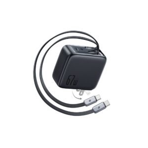 EnerCore CJ21 Fast Charger with Dual Retractable Cables 3C 67W