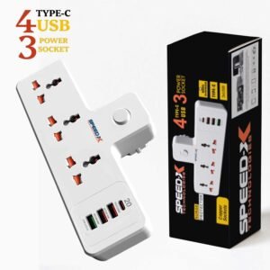 303PUC Premium Portable Power Strip – 3 Sockets, 3 USB Ports & 1 Type-C Port