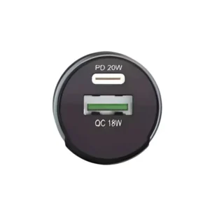 Smart & Fast Dual Port USB-A 18W & USB-C 20W Car Charger RC-201 Black
