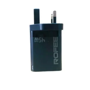 Smart & Fast Dual Port Usb-A 18W & USB-C 45W Wall Gan Charger W/O Cable 3Pin
                    RG-145 Black