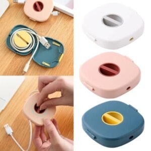 WireCable Rotatable Storage Box and Mobile Phone Holder Portable Round