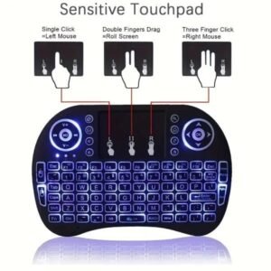 i82.4G Mini Wireless Keyboard with Touchpad – 7-Color Backlight