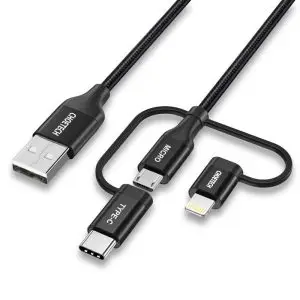 3 In 1 Braided Cable – IP0030 – Black – GC
