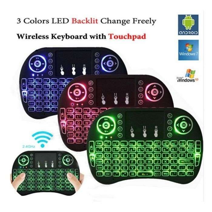 TOUCH PAD RF 500 WIRELESS WITH 3 COLOUR BACKLIGHT KEYBOARD MOUSE