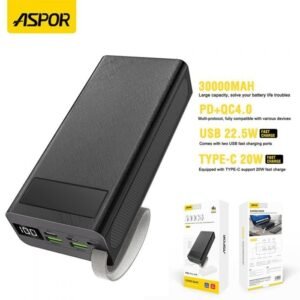 A306 Big Capacity Of 30000mAh Power Bank LCD Display 22.5W And 20W PD